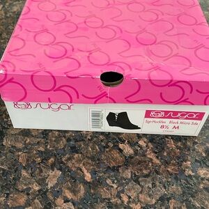 sugar black suede wedge